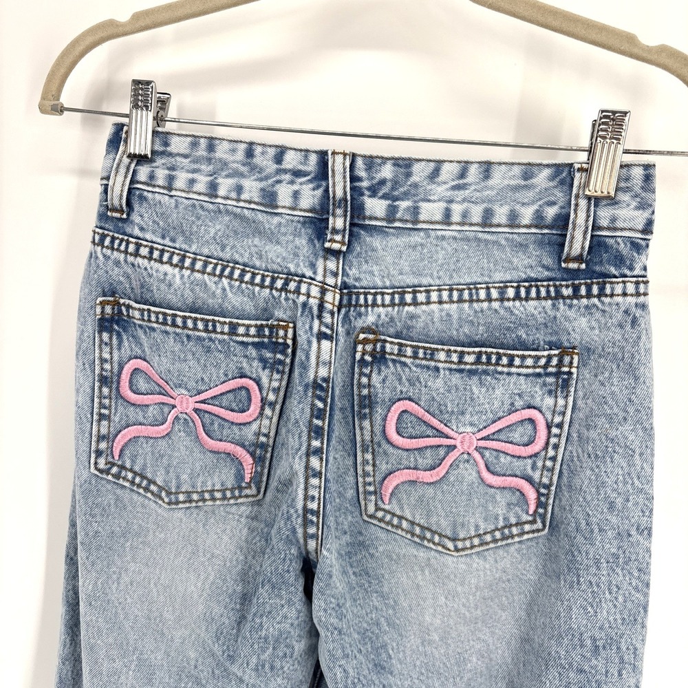 Telepatia‎ Baggy Grunge Jeans 00/23 Bow Pocket Y2K 90s Rave Barbiecore